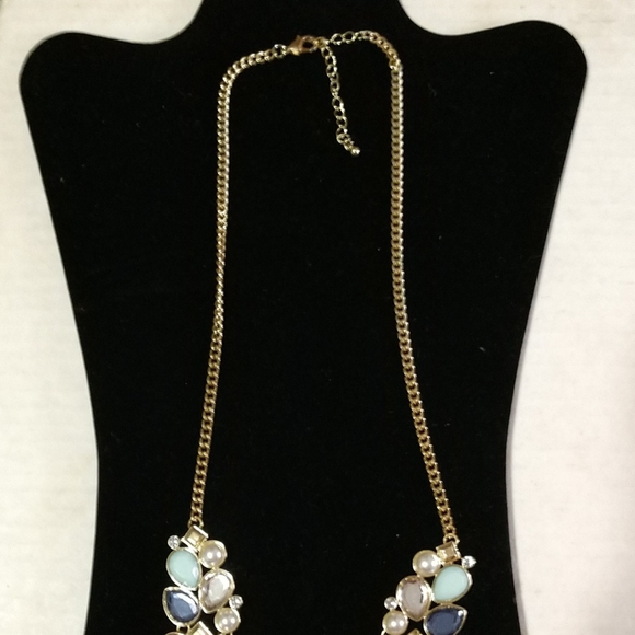 🌈Vintage Statement Necklace Multi Stones Plus Pearls & Rhinestones 24" - Picture 12 of 13